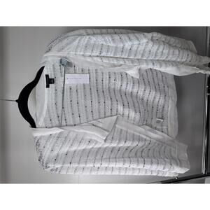 Ann Taylor Women's White Knit Cardigan Sweater XL